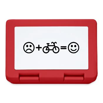 Fahrradfahrer Smiley - Brotdose - Rot - Vorne