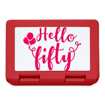 50th birthday 50 years old Happy Birthday saying - Lunchbox - red - Front