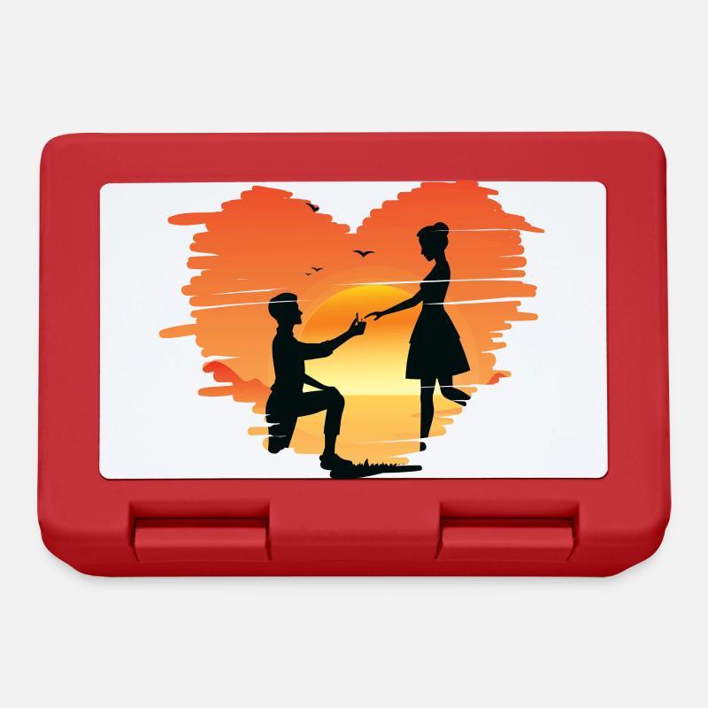Marriage proposal marrying wedding couple proposal - Lunchbox - red