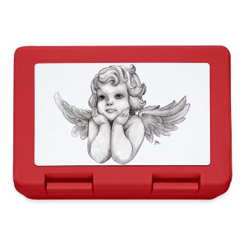 Petit ange chérubin rêveur - Boîte à goûter - rouge - Devant