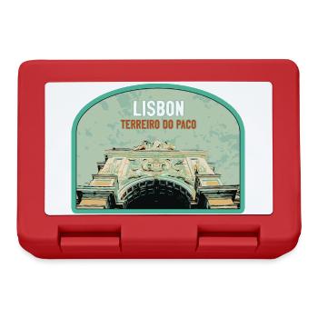 Lissabon Gate Augusta Street Badge, Portugal - Brotdose - Rot - Vorne