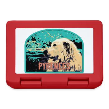 Écusson Chien Berger Pyrénées : Compagnon Montagne - Boîte à goûter - rouge - Devant