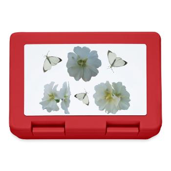 Roses trémières avec papillons - Boîte à goûter - rouge - Devant