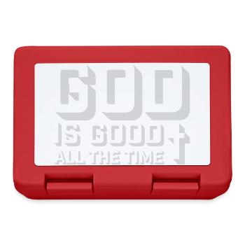 God Is Good All The Time Glaube Christlich Spruch - Brotdose - Rot - Vorne