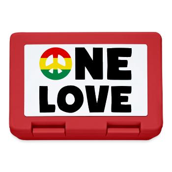 ONE LOVE Peace Jamaica Reggae Rastafari - Lunchbox - red - Front