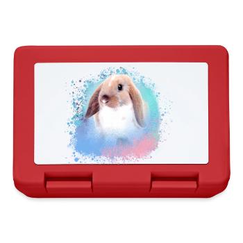lapin, lapin, rose, graffiti, peinture, - Boîte à goûter - rouge - Devant