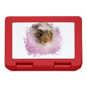guinea pig, graffiti,painting,pink,pink - Lunchbox - red - Front