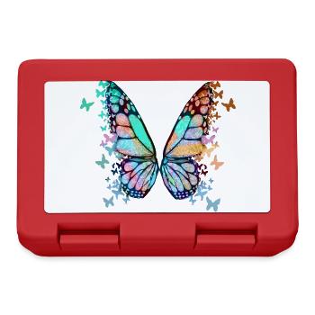 schmetterling ,bunt,graffiti,malerei - Brotdose - Rot - Vorne