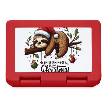 Faultier Sloth I'm dreaming of a slow Christmas - Brotdose - Rot - Vorne