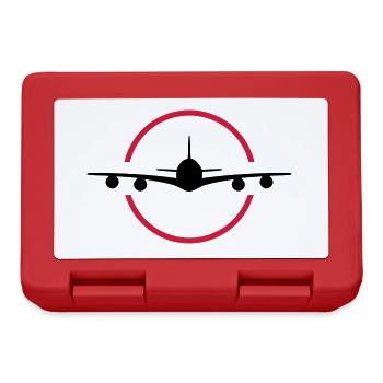★ Les couleurs de conception peuvent être modifiées ★ Avion de face, cercle - Boîte à goûter - rouge - Devant