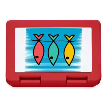 FISCH. APRILSCHERZ. OSTERN. SARDINE. MEER - Brotdose - Rot - Vorne