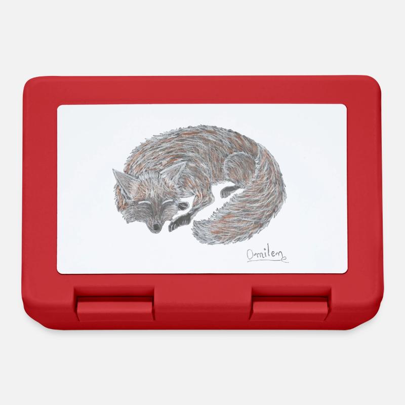 The fox sleeps - Lunchbox - red