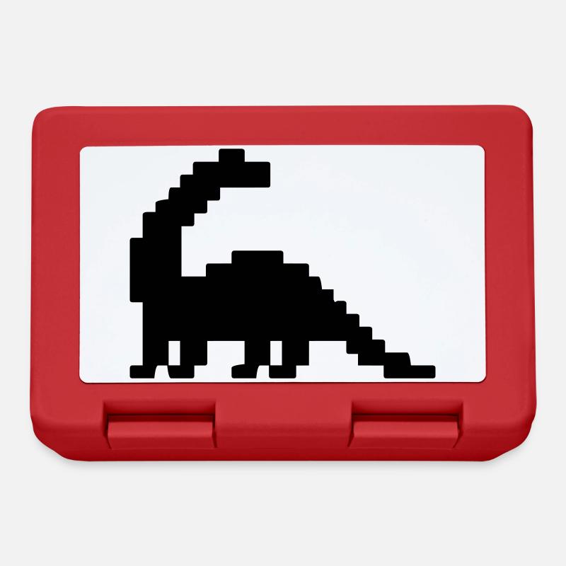 Dinosaurier Brontosaurus Pixel - Brotdose - Rot