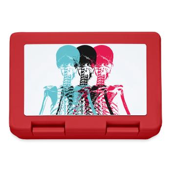 Pop Art Skeleton Neon Retro Design - Brotdose - Rot - Vorne