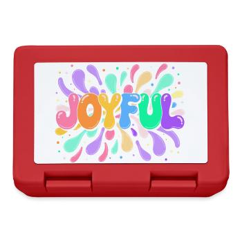 Lettrage Joyeux en éclats colorés - Boîte à goûter - rouge - Devant