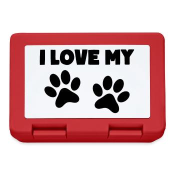 I LOVE MY DOG Hundebesitzer - Brotdose - Rot - Vorne