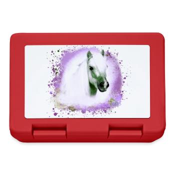 pony, blue, shettland,horse,pony,white pony - Lunchbox - red - Front