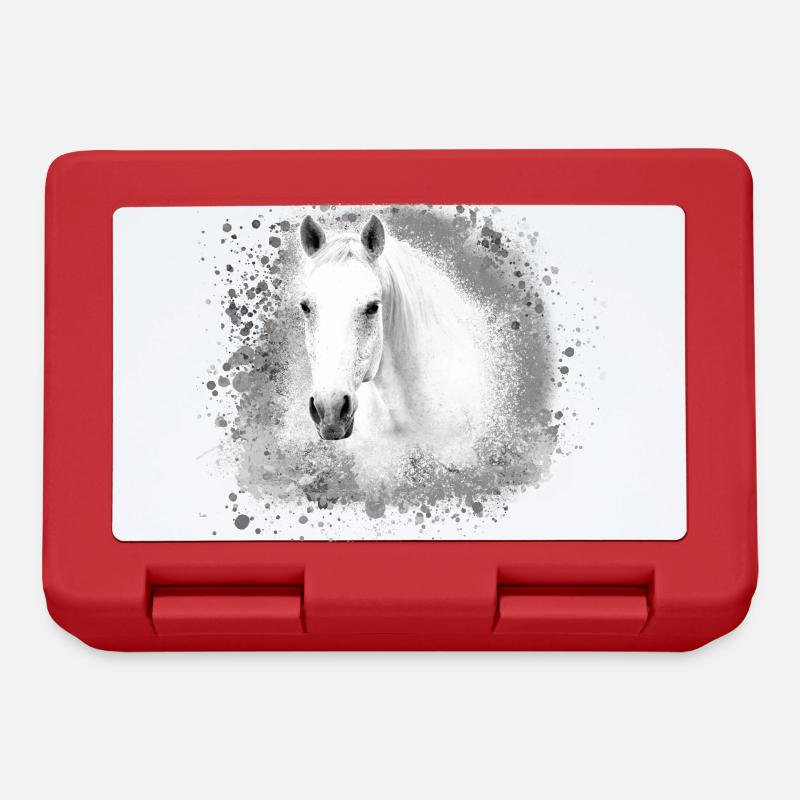Schimmel, Pferd,weisses Pferd, Graffiti,haflinger - Brotdose - Rot