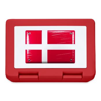 Dänemark Flagge Fahne Dannebrog Blechschild-Optik - Brotdose - Rot - Vorne