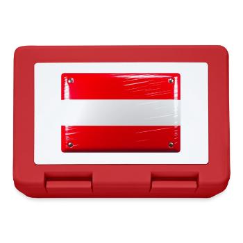 Österreich Flagge Fahne Blechschild-Optik - Brotdose - Rot - Vorne