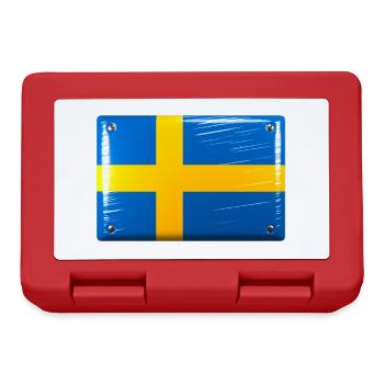 Schweden Flagge Fahne Blechschild-Optik - Brotdose - Rot - Vorne