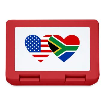 États-Unis, Afrique du Sud, drapeau, forme de coeur - Boîte à goûter - rouge - Devant
