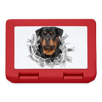 Rottweiler im Glas Loch - Brotdose - Rot - Vorne