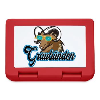 Graubünden Steinbock Stil - Brotdose - Rot - Vorne