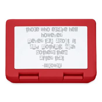 Bukowski Distressed Quote Typography - Lunchbox - red - Front