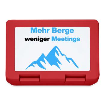 Mehr Berge, weniger Meetings, Urlaub, Büro - Brotdose - Rot - Vorne