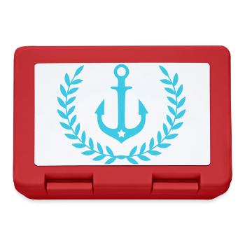 Anchor Wreath Nautical Emblem - Lunchbox - red - Front