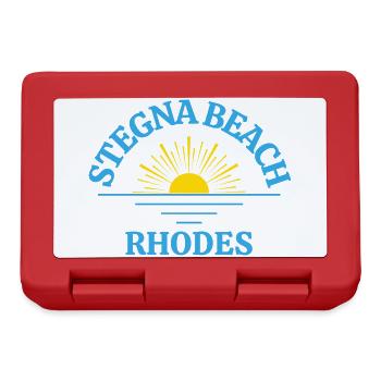 Rhodes Sunrise Beach Logo - Lunchbox - red - Front