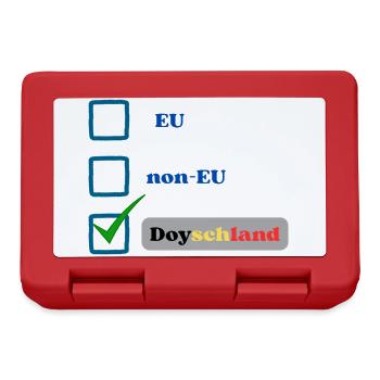 EU, non-EU oder Doyschland? - Brotdose - Rot - Vorne