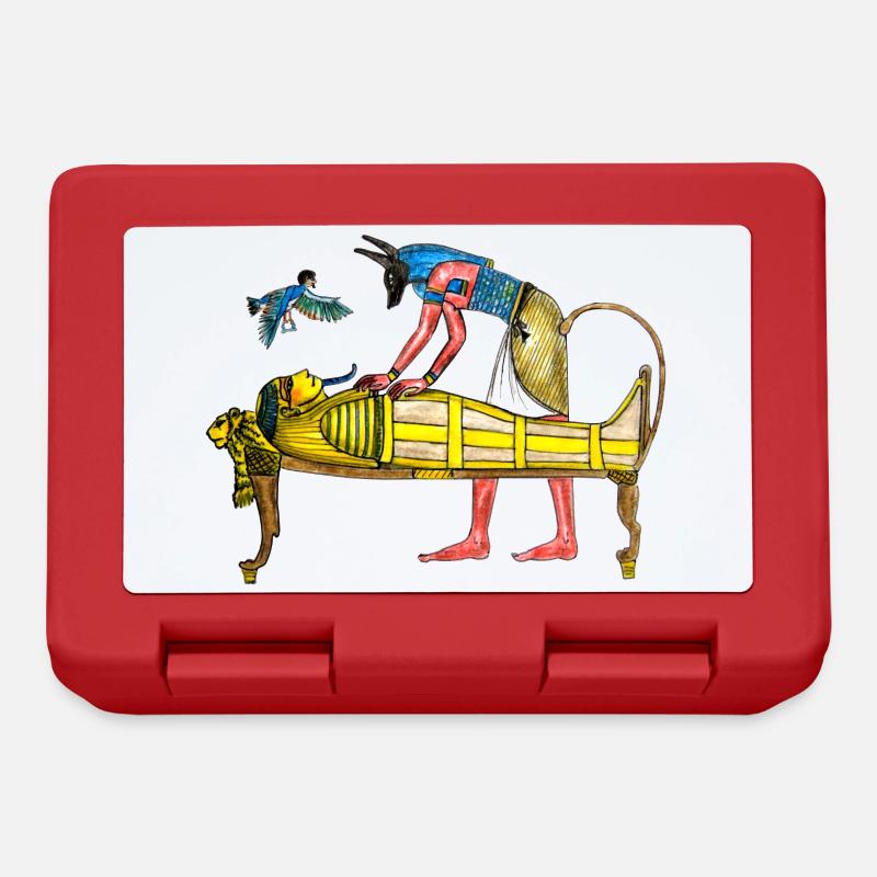 Pharaoh as a mummy with Anubis - Lunchbox - red