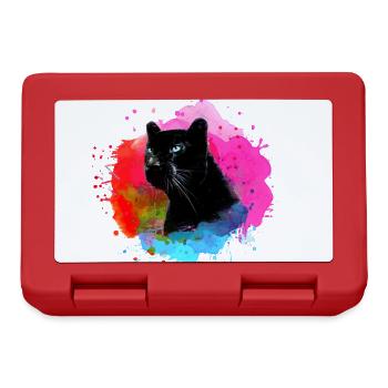 panther,gepard,leopard,schwarz,bunt,graffiti - Brotdose - Rot - Vorne