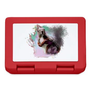 Squirrels, colorful, painting, graffiti, squirrels, - Lunchbox - red - Front