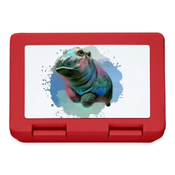 hippo,hippo,graffiti,painting,hippo baby,baby - Lunchbox - red - Front