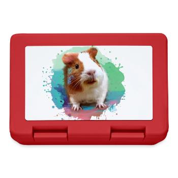 cochon d’Inde, graffiti, peinture, aquarelle, coloré, - Boîte à goûter - rouge - Devant