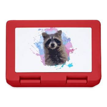 raccoon,bear,graffiti,painting,colorful,watercolor - Lunchbox - red - Front