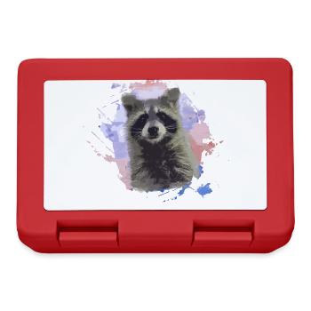 waschbär,bär,graffiti,malerei,bunt,aquarell - Brotdose - Rot - Vorne