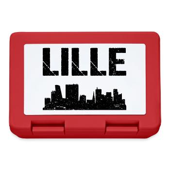 Lille Skyline Frankreich Stadt Lille - Brotdose - Rot - Vorne