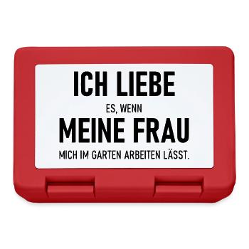 Ich liebe es wenn meine Frau mich im Garten arbeit - Brotdose - Rot - Vorne