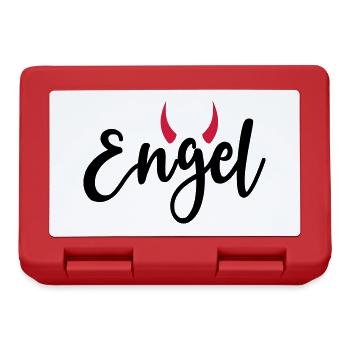 Kleiner Engel + Teufel Hörner launisch lieb frech - Brotdose - Rot - Vorne