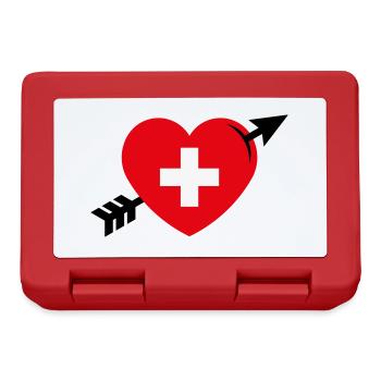 Heart - Swiss Cross Arrow (I Love Switzerland, 3C) - Lunchbox - red - Front