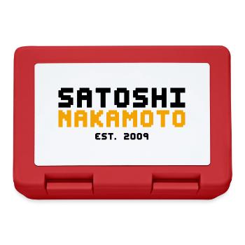 Satoshi Nakamoto 2009 Bitcoin - Brotdose - Rot - Vorne