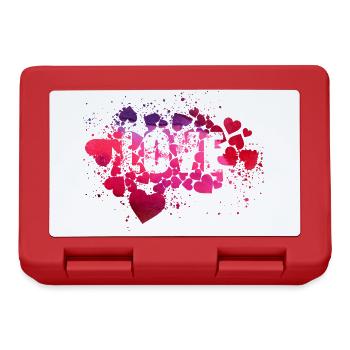 cœurs, cœur, amour, amour, rouge, illustration, graffit - Boîte à goûter - rouge - Devant