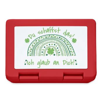 Du schaffst das - Ich glaub an dich - Mut machen - Brotdose - Rot - Vorne