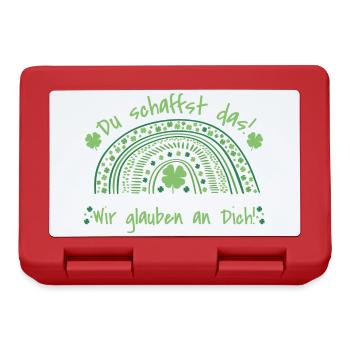 Du schaffst das! Wir glauben an dich Glücksbringer - Brotdose - Rot - Vorne