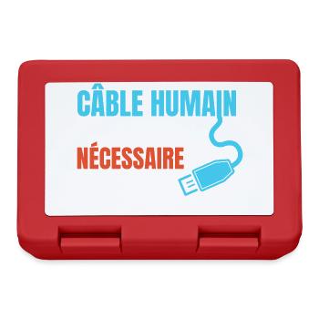 Human Cable Social Recharge humor - Lunchbox - red - Front