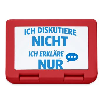 Ich erkläre nur Typografie Blau - Brotdose - Rot - Vorne